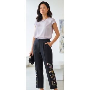 Tailor B. Moss Black Embroidered Trousers